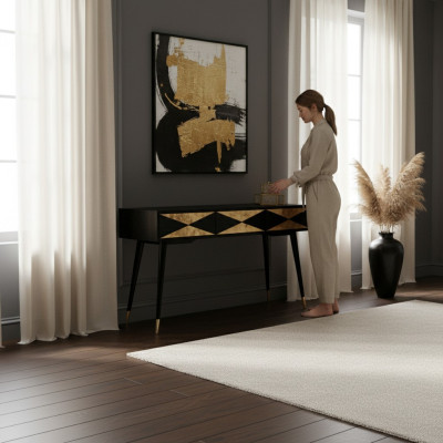 Luxe console tafel console commode bijzettafel hout modern gouden ontwerp