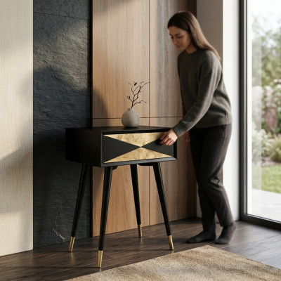 Tafel Console Console Ladenkast End tafel Hout Modern Luxe Goud Ontwerp