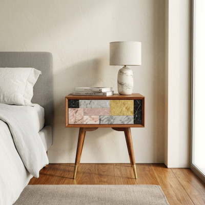 Nachtkastje Nachtkastjes Bijzettafel Tafel Hout Ontwerp Modern Slaapkamer Tafels