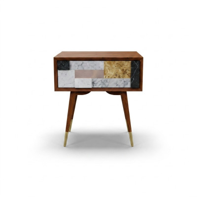 Nachtkastje Nachtkastjes Bijzettafel Tafel Hout Ontwerp Modern Slaapkamer Tafels
