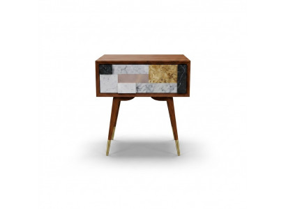 Nachtkastje Nachtkastjes Bijzettafel Tafel Hout Ontwerp Modern Slaapkamer Tafels
