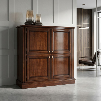 Commode luxe kast kasten dressoirs woonkamer hout klassiek ontwerp bruin