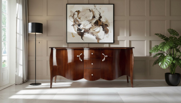 Hoogwaardig dressoir commode luxe kast kasten woonkamer hout bruin nieuw