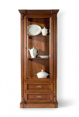 Vitrine kasten Vitrine kast Houten meubels Woonkamer Klassiek Barok Bruin