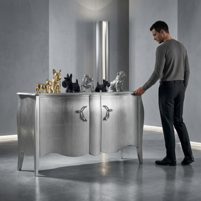 Zilveren dressoir kast dressoir kasten houten luxe meubels zilver