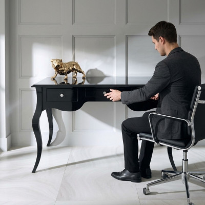 Zwarte bureau kantoorstijl tafel bureau's barok rococo houten tafels.