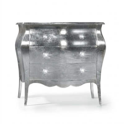 Kommode Kasten Commodes Hout Luxe Meubels Slaapkamer Klassiek Zilver Ontwerp