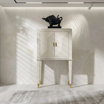 Kommode kasten Houten Luxe dressoir Woonkamer Meubels Beige Kast