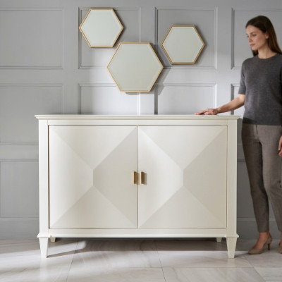 Kast Ladenkast Houten Luxe Dressoir Woonkamer Meubel Beige Kast