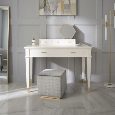 Kaptafel Console Tafel Luxe Hout Slaapkamer Wit Modern