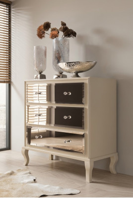 Kast Sideboard Kast Ontwerper Luxe Kasten Laden Modern Beige Ontwerp