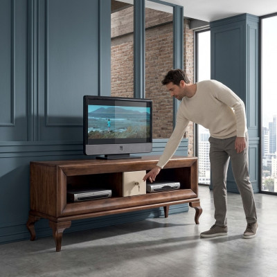 tv Ständer rtv Lowboard Sideboard Tisch Holz Wohnzimmer Braun Möbel Fernseh Neu tv-standaard rtv Lowboard dressoir tafel hout woonkamer bruin meubels televisie nieuw