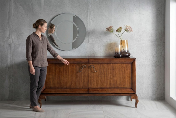 Bruine dressoir commode kasten houten luxe woonkamer meubels kast