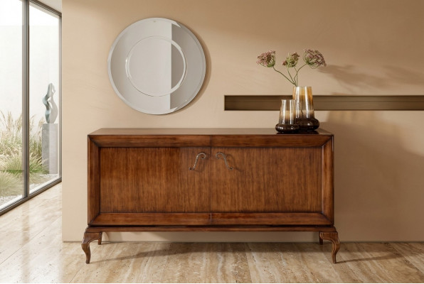 Bruine dressoir commode kasten houten luxe woonkamer meubels kast