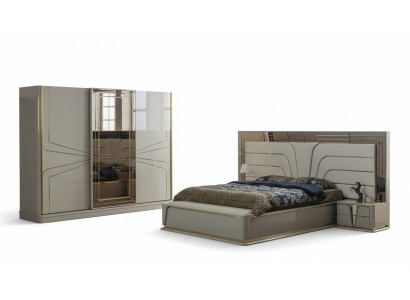 Modern slaapkamer set in beige met Europese accenten.