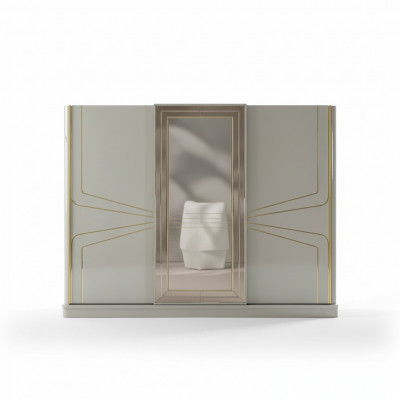 Luxe kledingkast houten kast kast slaapkamer kasten beige