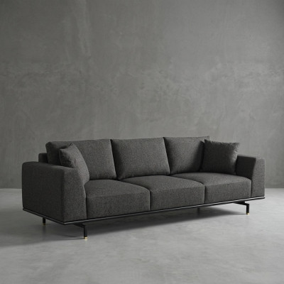 Vierzitsbank 4-zitsbanken Modern Grijs Design Stof Polyester Nieuw