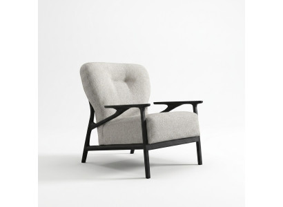 Fauteuil Moderne in lichtgrijs polyester ontwerp met hoge rugleuning voor de woonkamer