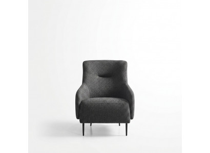 Fauteuil Oorfauteuil Modern Stof Woonkamer Polyester Grijs Design Zit Nieuw