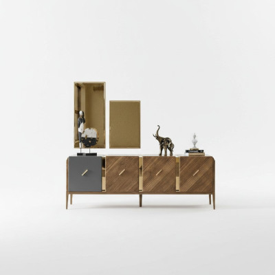 Sideboard Kommode Luxus Schränke Kommoden Wohnzimmer Holz Braun Möbel  Dressoir luxe kasten ladenkasten woonkamer hout bruin meubels