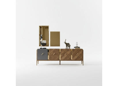Sideboard Kommode Luxus Schränke Kommoden Wohnzimmer Holz Braun Möbel  Dressoir luxe kasten ladenkasten woonkamer hout bruin meubels