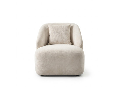 Fauteuil Ohrensessel Modern Stof Woonkamer Polyester Wit Ontwerp Zitplaats