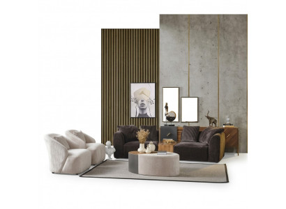 Zitbank 4-zits fauteuil vierzitsbank modern zwart stof nieuw