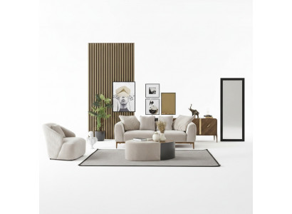 Moderne bankstel 3-zits fauteuil driezits wit modern stof polyester