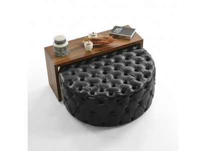 Salontafel Tafel Bijzettafel Woonkamer Modern Zwart Kunstleer
