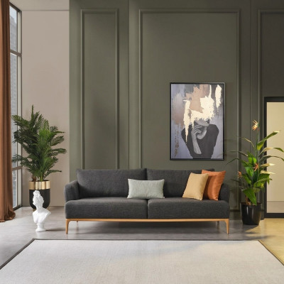 Vierzitsbank 4-zitsbanken Modern Design Stof Polyester Grijs Nieuw