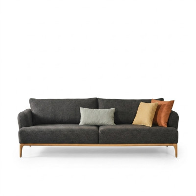 Vierzitsbank 4-zitsbanken Modern Design Stof Polyester Grijs Nieuw