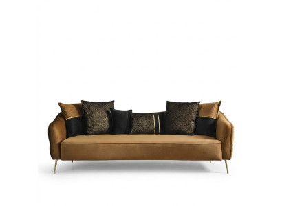 Modern Chesterfield Bank 4-zits Banken Stof Polyester Geel Nieuw