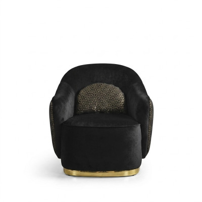 Fauteuil Ohrensessel Modern Stof Woonkamer Polyester Blauw Ontwerp Stoel