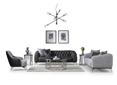 Sofaset Compleet bankstel Bankstel Bank 431 zit stof 3-delig Zwart