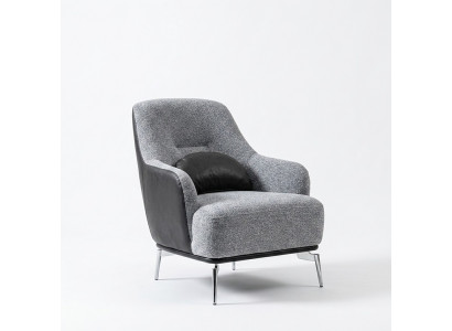 Stoel Oorfauteuil Modern stof Woonkamer Polyester Grijs Design Zitplek