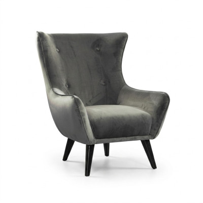 Fauteuil Oorfauteuil Stof Woonkamer Polyester Ontwerp Grijs Modern Zitplaats