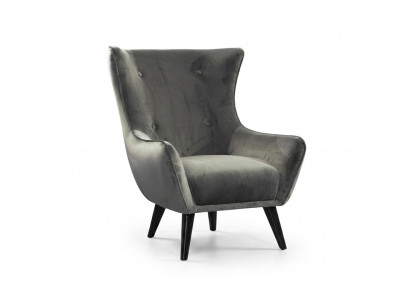 Fauteuil Oorfauteuil Stof Woonkamer Polyester Ontwerp Grijs Modern Zitplaats