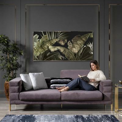Driepersoonsbank 3-zits banken stof Grijs Woonkamer Luxe Modern Zitbank