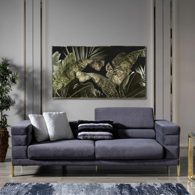 Driepersoonsbank 3-zits banken stof Grijs Woonkamer Luxe Modern Zitbank