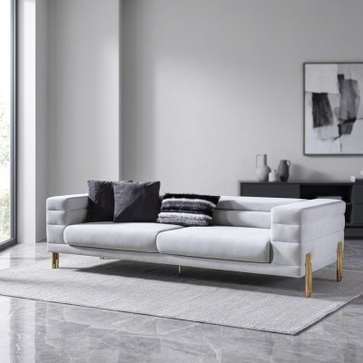 Vierzitter bank 4-zitsbanken stof wit woonkamer luxe modern zitje