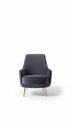 Fauteuil Ohrensessel Cocktailsessel Stof Woonkamer Polyester Grijs Zitplaats
