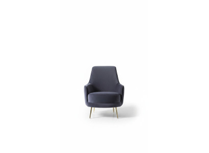 Fauteuil Ohrensessel Cocktailsessel Stof Woonkamer Polyester Grijs Zitplaats