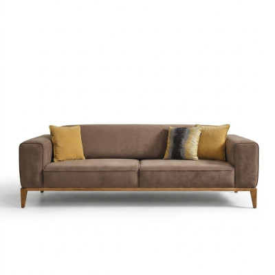 Vierzitsbank 4-zitsbanken Stof Bruin Woonkamer Luxe Modern