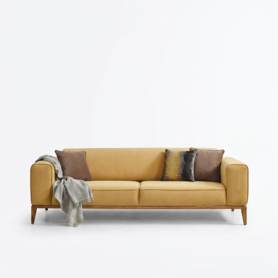 Driepersoons bankstel 3-zits bankstellen Stof Geel Woonkamer Luxe Modern Zitplaats