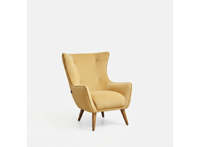 Fauteuil Oorfauteuil Cocktailsfauteuil Stof Woonkamer Polyester Geel Zitplaats