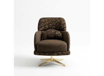 Fauteuil Oorfauteuil Cocktailsessel Stof Woonkamer Polyester Bruin