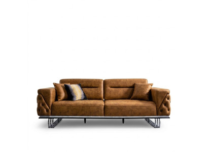 Vierzitsbank 4-zitsbanken Kunstleer Bruin Woonkamer Luxe