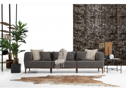 Driesitsbank 3-zitsbanken Grijs Stof Woonkamer Luxe Modern Nieuw