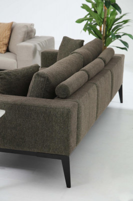 Moderne bankstel driepersoons fauteuil bank stoffen meubelgroep set