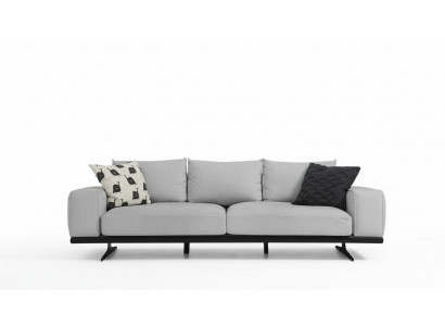 Tweezitsbank 2-zitter Stof Grijs Modern Design Woonkamer Polyester